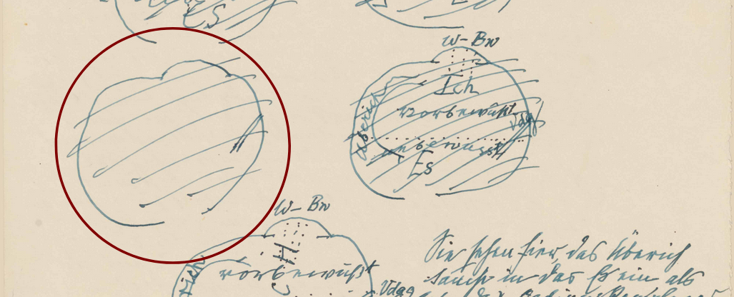 A section of Freud's notes with an empty circle highlighted.