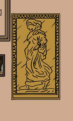A section of the primary illustration, featuring Freud's Gradiva relief.