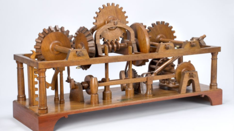 wooden mill gearing model
