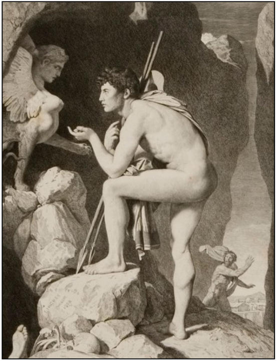 Oedipus Explaining the Enigma of the Sphinx